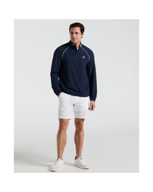 Original Penguin Blue 1/4 Zip Tennis Jacket In Black Iris for men