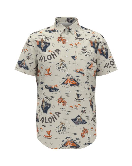 Original Penguin Aloha Printed Shirt in Gray for Men | Lyst