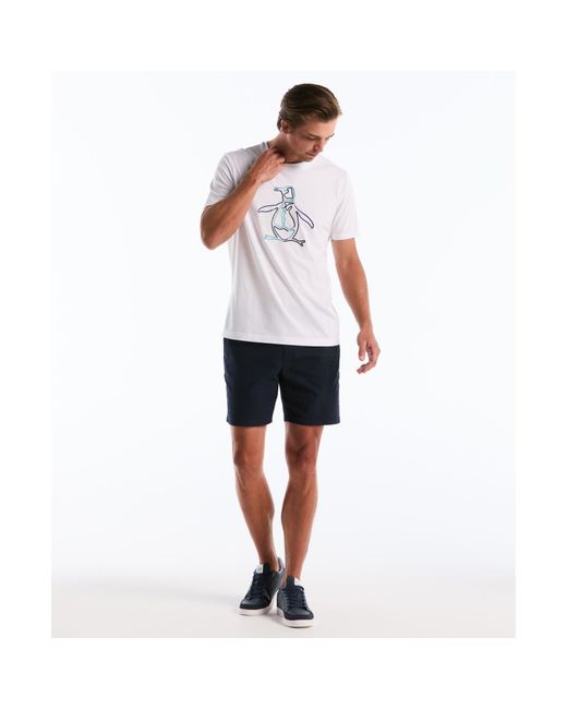 Original Penguin Outline Pete Graphic T-shirt In Bright White for men