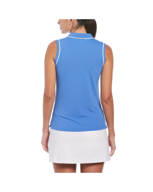 Original Penguin Women's Veronica Sleeveless Golf Polo Shirt In Nebulas Blue for men