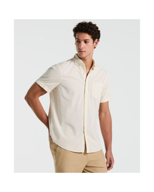 Original Penguin Natural Seersucker Short Sleeve Shirt In Birch for men