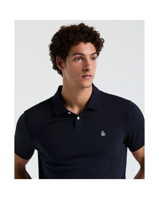 Original Penguin Blue Daddy Pique Polo Shirt In Dark Sapphire for men