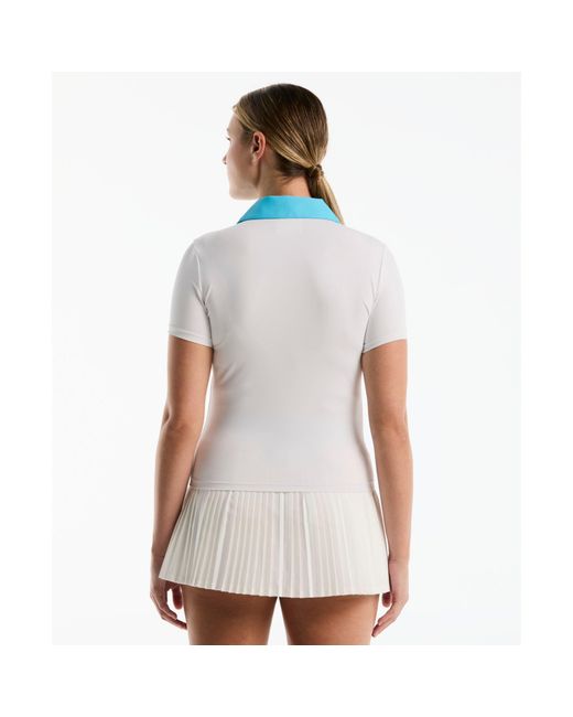 Original Penguin Blue Women's Colour Block Tennis Polo Tank In Bright White for men