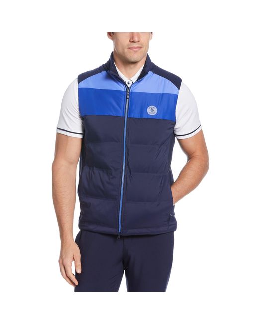 Original Penguin Blue Lightweight Insulated Golf Gilet In Black Iris for men