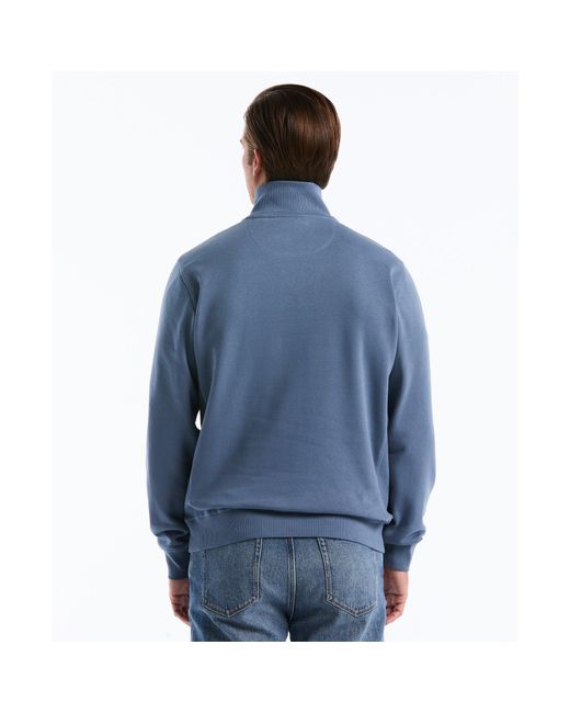 Original Penguin Sticker Pete Quarter Zip Sweatshirt In Copen Blue for men