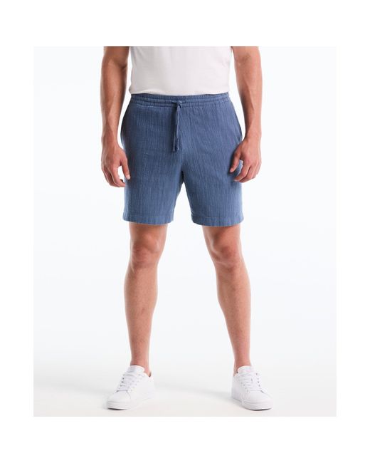 Original Penguin Blue Textured Dobby Shorts In Sargasso Sea for men