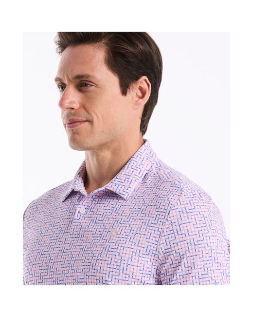 Original Penguin Purple Colour Theory Gingham Golf Polo In Pirouette for men