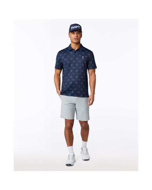 Original Penguin Blue Victory Crest Golf Polo In Black Iris for men