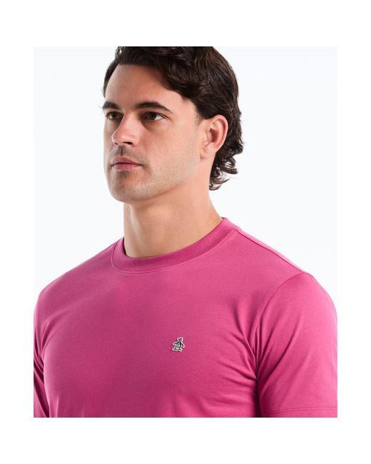 Original Penguin Pink Sticker Pete Logo T-shirt In Magenta Haze for men