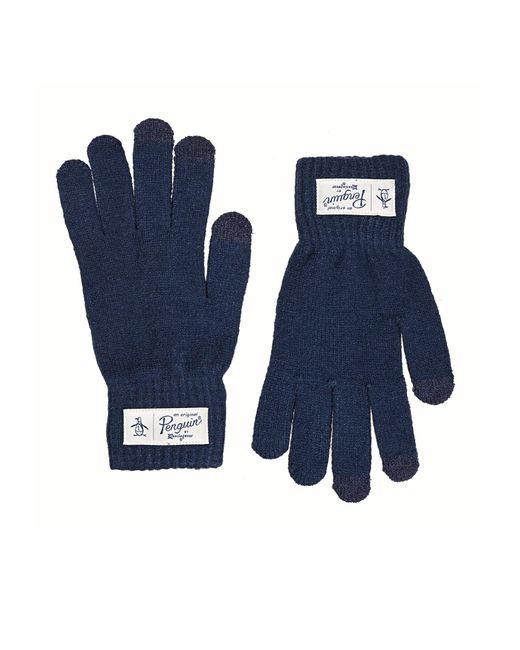 Original Penguin Blue Nathan Classic Knit Glove In Navy for men