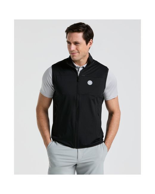 Original Penguin Black Lightweight Full Zip Golf Gilet In Caviar for men