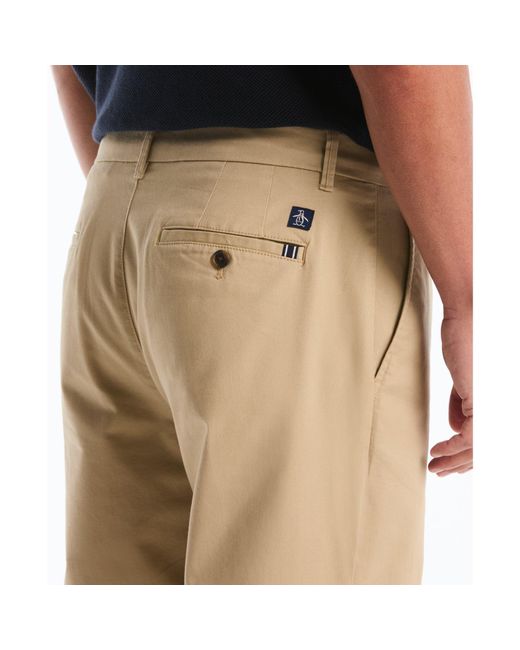 Original Penguin Black Straight Fit Chinos In Travertine for men