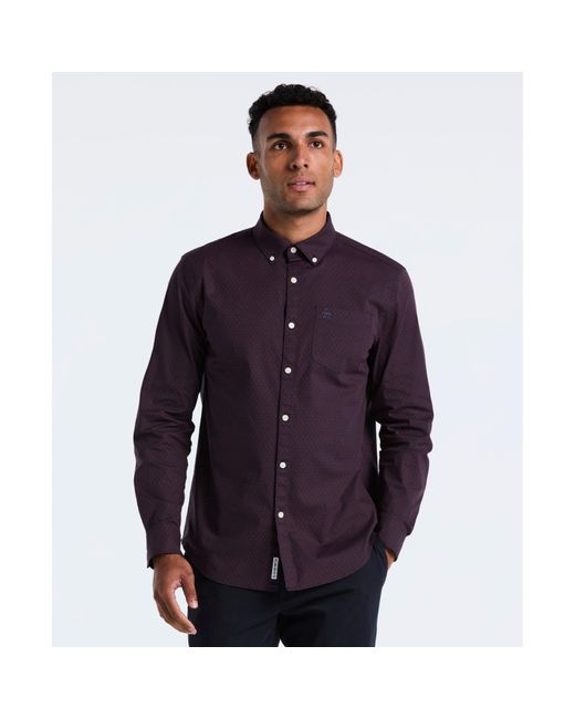 Original Penguin Blue Micro Diamond Print Shirt In Dark Sapphire for men