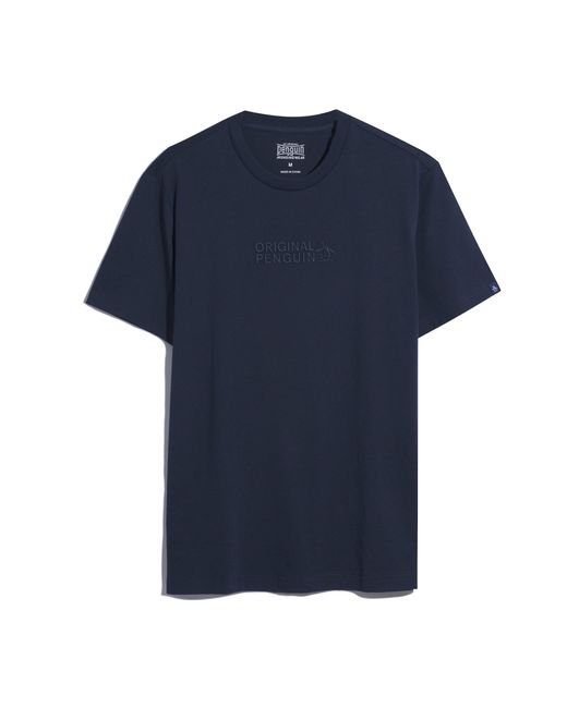 Original Penguin Blue Hd Tonal Logo T-shirt In Dark Sapphire for men
