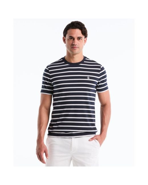 Original Penguin Blue Breton Striped T-shirt In Dark Sapphire for men