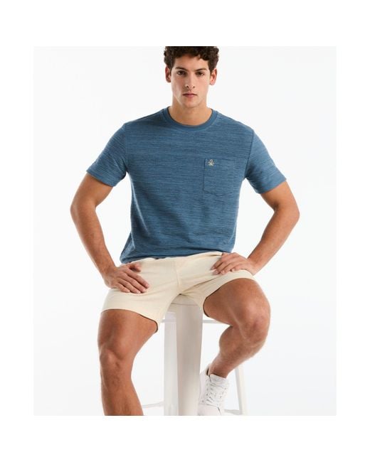 Original Penguin Space Dyed Slub T-shirt In Copen Blue for men