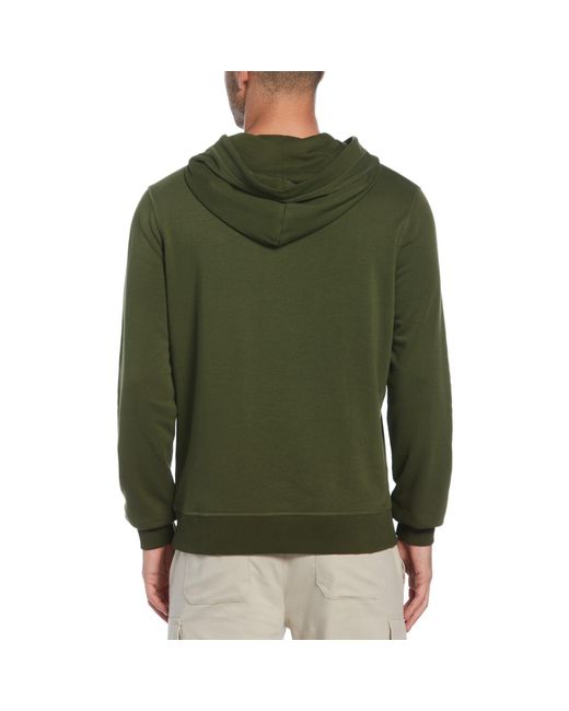 Original Penguin Sticker Pete Pullover Fleece Hoodie In Rifle Green for men