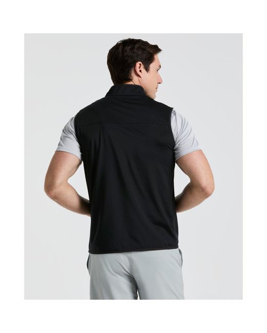 Original Penguin Black Lightweight Full Zip Golf Gilet In Caviar for men