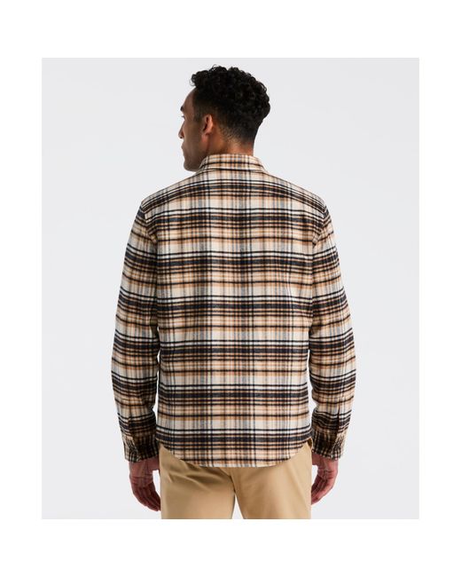 Original Penguin Brown Plaid Flannel Shacket In Birch for men