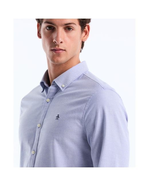 Original Penguin Oxford Shirt In Amparo Blue for men