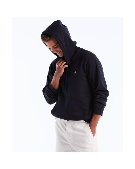 Original Penguin Blue Sticker Pete Hoodie In Dark Sapphire for men