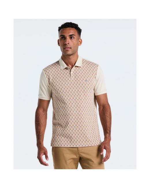 Original Penguin Natural Martini Print Polo Shirt In Birch for men