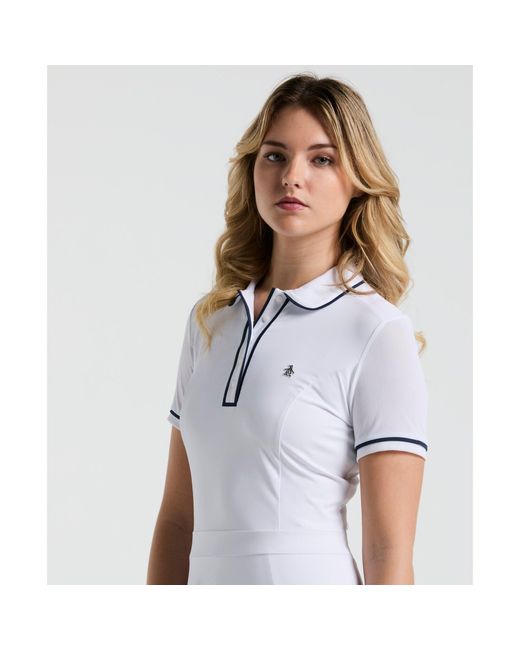 Original Penguin Women's Veronica Short Sleeve Dress In Bright White