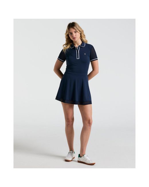 Original Penguin Blue Women's Veronica Short Sleeve Dress In Black Iris