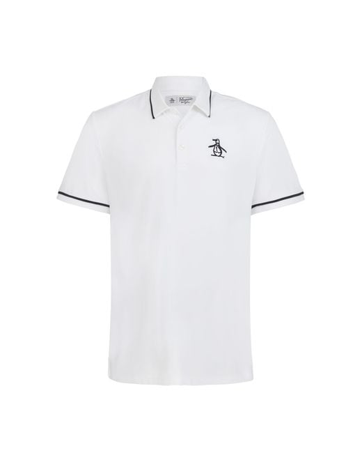 Original Penguin White Heritage Oversized Pete Golf Polo for men