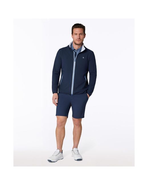 Original Penguin Blue Legacy Golf Wind Jacket In Black Iris for men