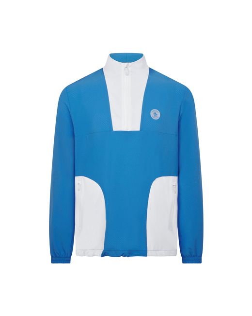 Original Penguin Lightweight 1/4 Zip Colour Block Golf Pullover In French Blue for men