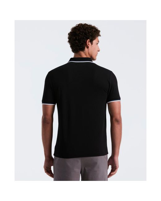 Original Penguin Sticker Pete Pique Polo Shirt In True Black for men