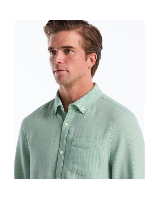Original Penguin Green Waffle Dobby Shirt In Hemlock for men