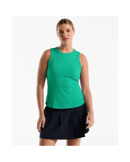 Original Penguin Green Women's Ribbed Tennis Tank Top In Emerald for men