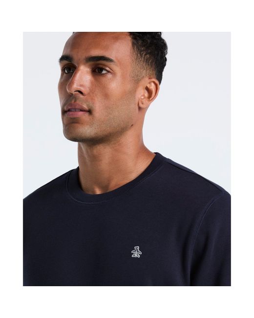 Original Penguin Blue Sticker Pete Sweatshirt In Dark Sapphire for men