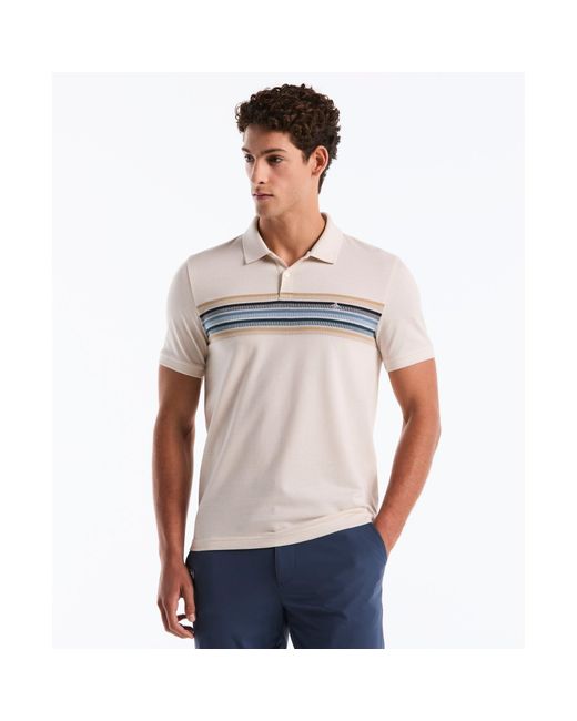 Original Penguin White Birdseye Pique Multi Chest Stripe Polo Shirt In Birch for men