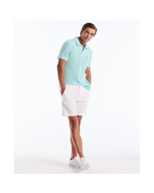 Original Penguin Blue Icons Bentley Mesh Polo Shirt In Plume for men