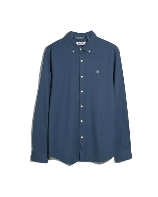 Original Penguin Blue Oxford Shirt In Sargasso Sea for men