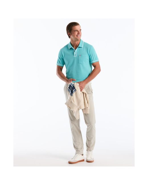 Original Penguin Blue Earl Pique Polo Shirt In Aquarelle for men