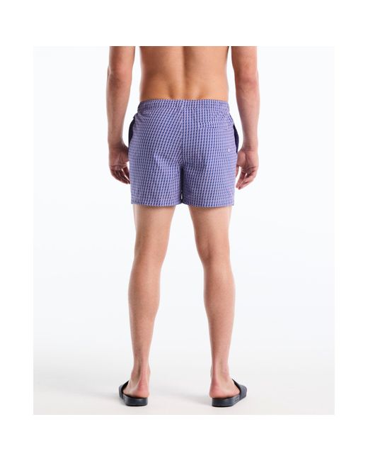 Original Penguin Wavy Lines Print Swim Shorts In Mazarine Blue for men