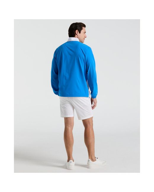 Original Penguin Lightweight 1/4 Zip Colour Block Golf Pullover In French Blue for men