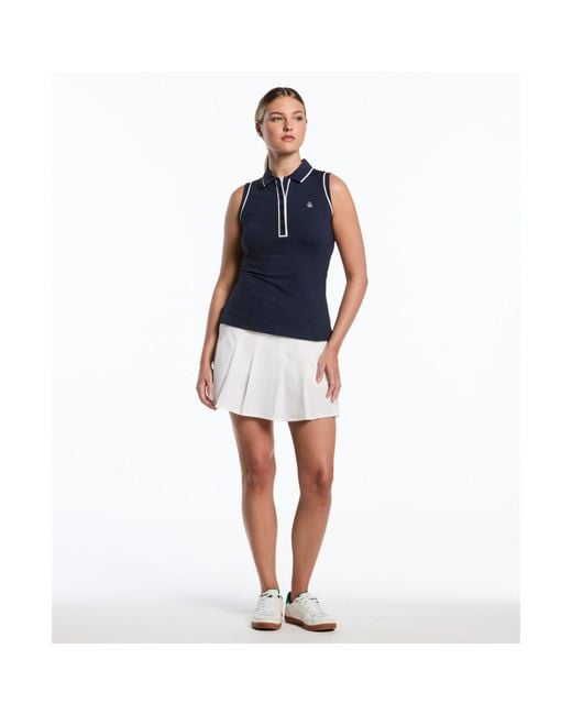 Original Penguin Blue Women's Veronica Sleeveless Golf Polo In Black Iris for men