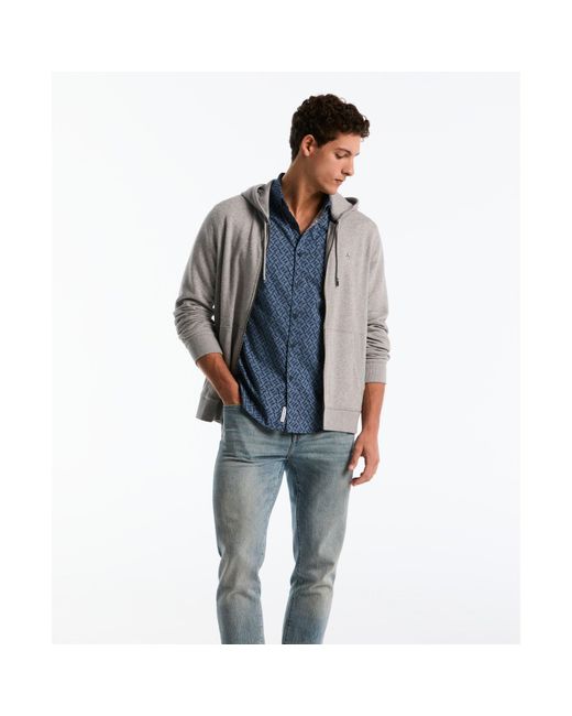 Original Penguin Blue Rattan Stripe Short Sleeve Shirt In Sargasso Sea for men