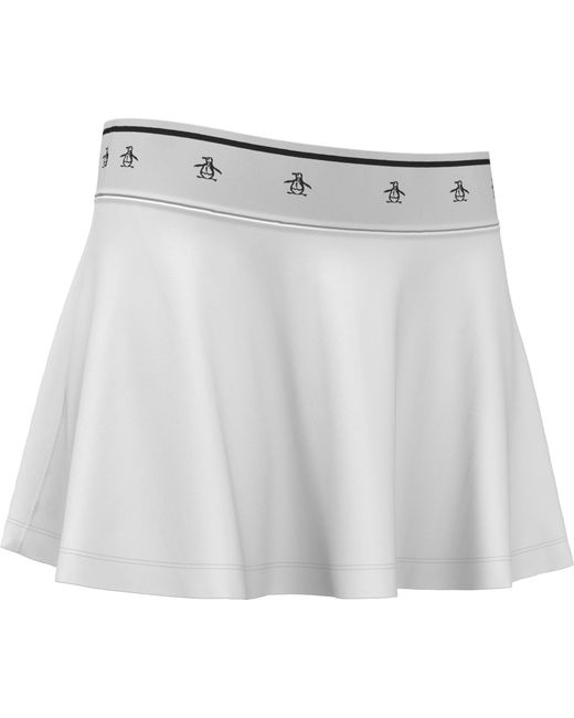 Original Penguin Women's 13" Essential Pete Elastic Waistband Tennis Skort In Bright White