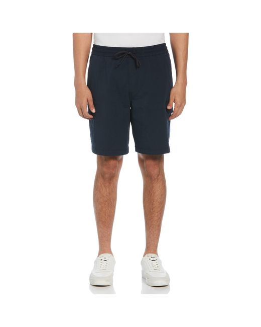 Original Penguin Blue Pull On 8" Cargo Shorts In Dark Sapphire for men