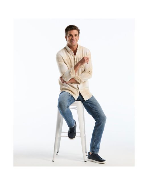Original Penguin Natural Lightweight Plaid Flannel Shirt In Birch for men
