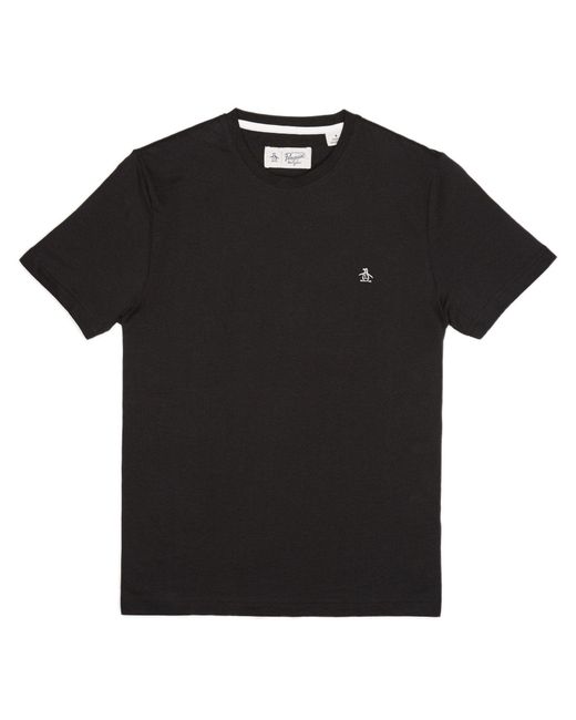 Original Penguin Black Penguin Embroidered Logo T-shirt for men