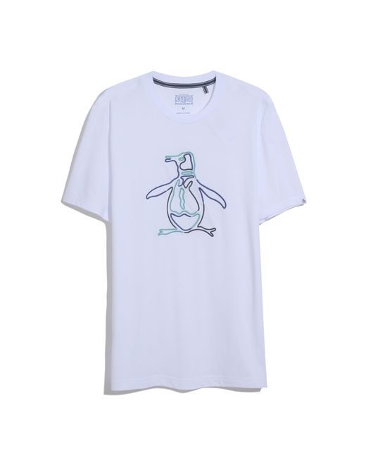 Original Penguin Outline Pete Graphic T-shirt In Bright White for men