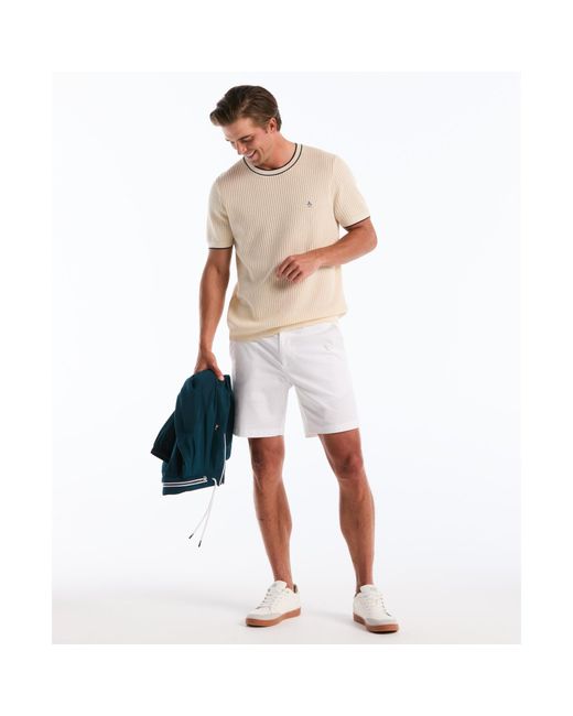 Original Penguin Natural Ribbed Sweater T-shirt In Birch for men