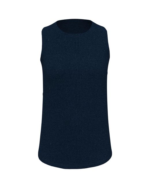 Original Penguin Blue Women's Ribbed Tennis Tank Top In Black Iris for men